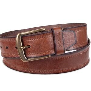 Men's Columbia  handcrafted leather brown Casual Belt NWT 34-36